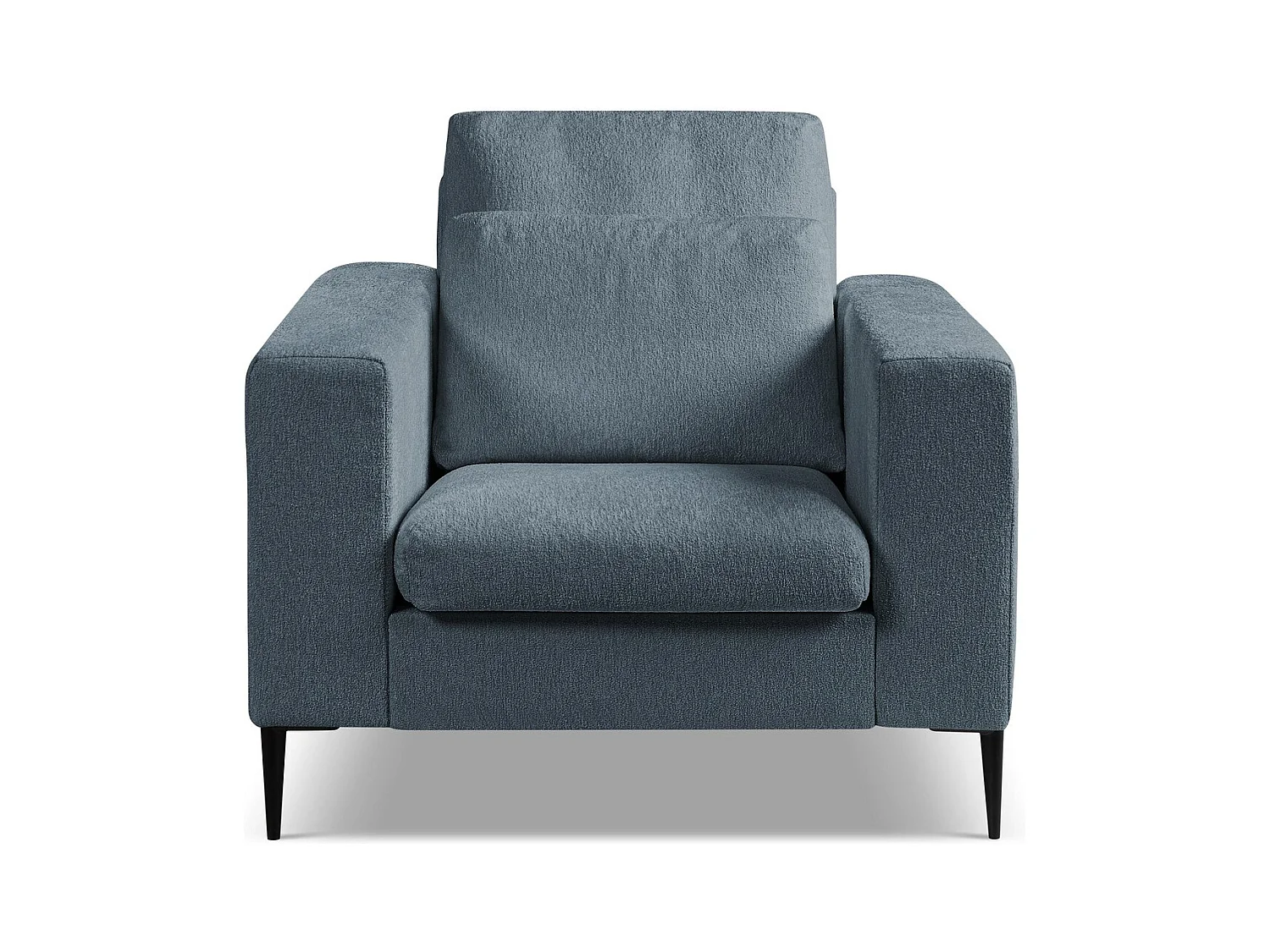 Fauteuil en tissu chenille - bleu - AKALA