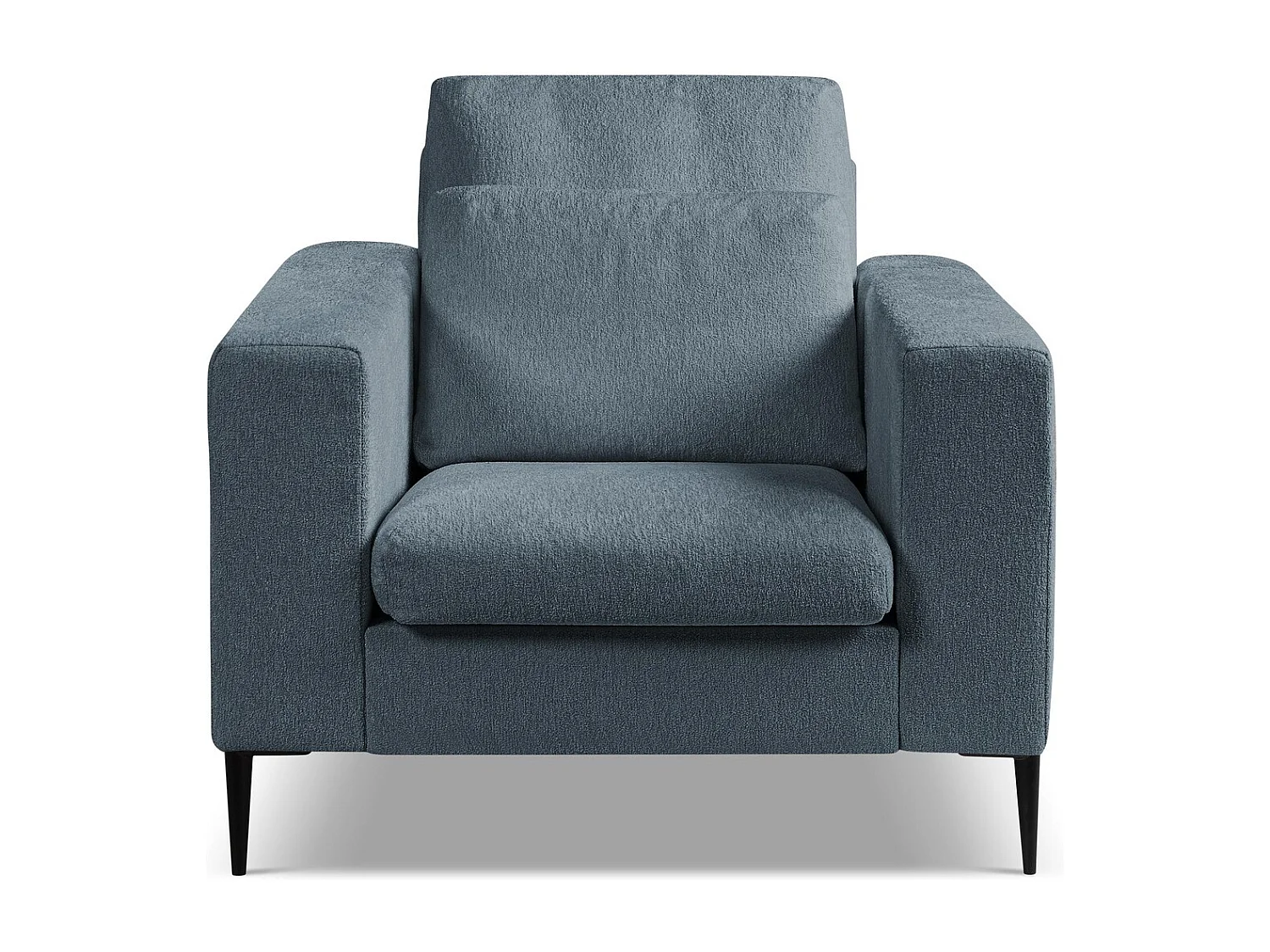 Fauteuil en tissu chenille - bleu - AKALA