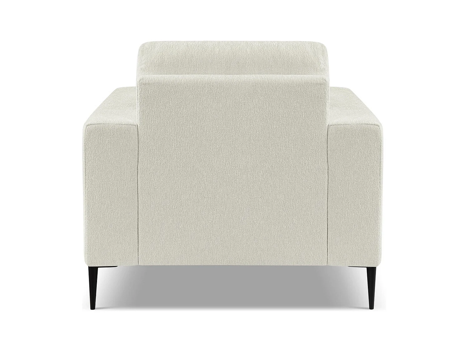 Fauteuil en tissu chenille - beige clair - AKALA