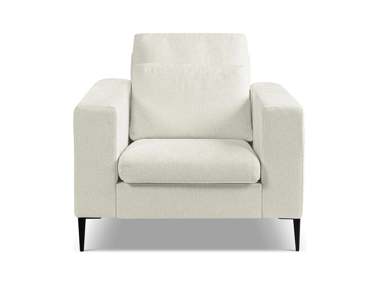 Fauteuil en tissu chenille - beige clair - AKALA