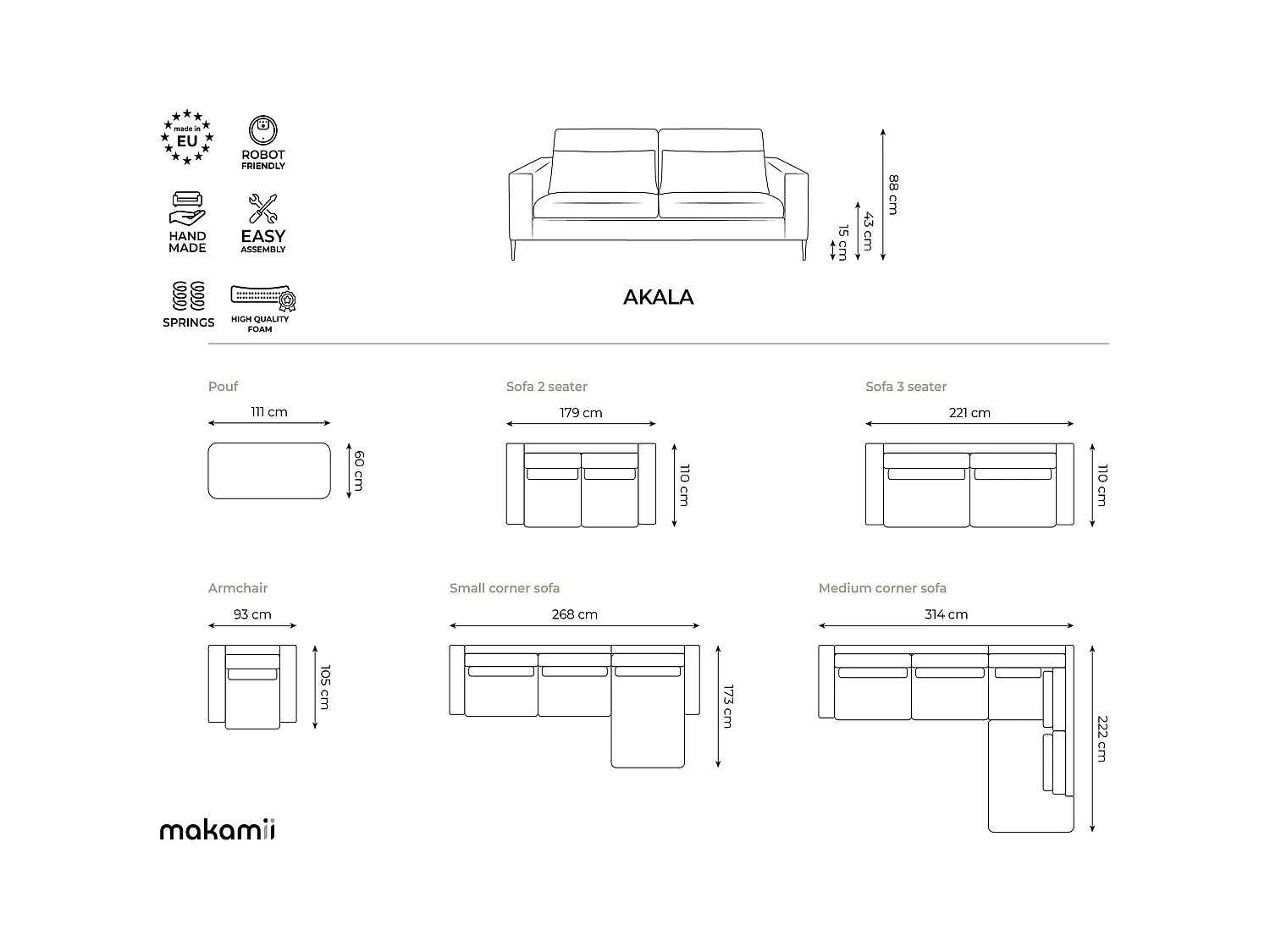 Fauteuil en tissu chenille - beige clair - AKALA