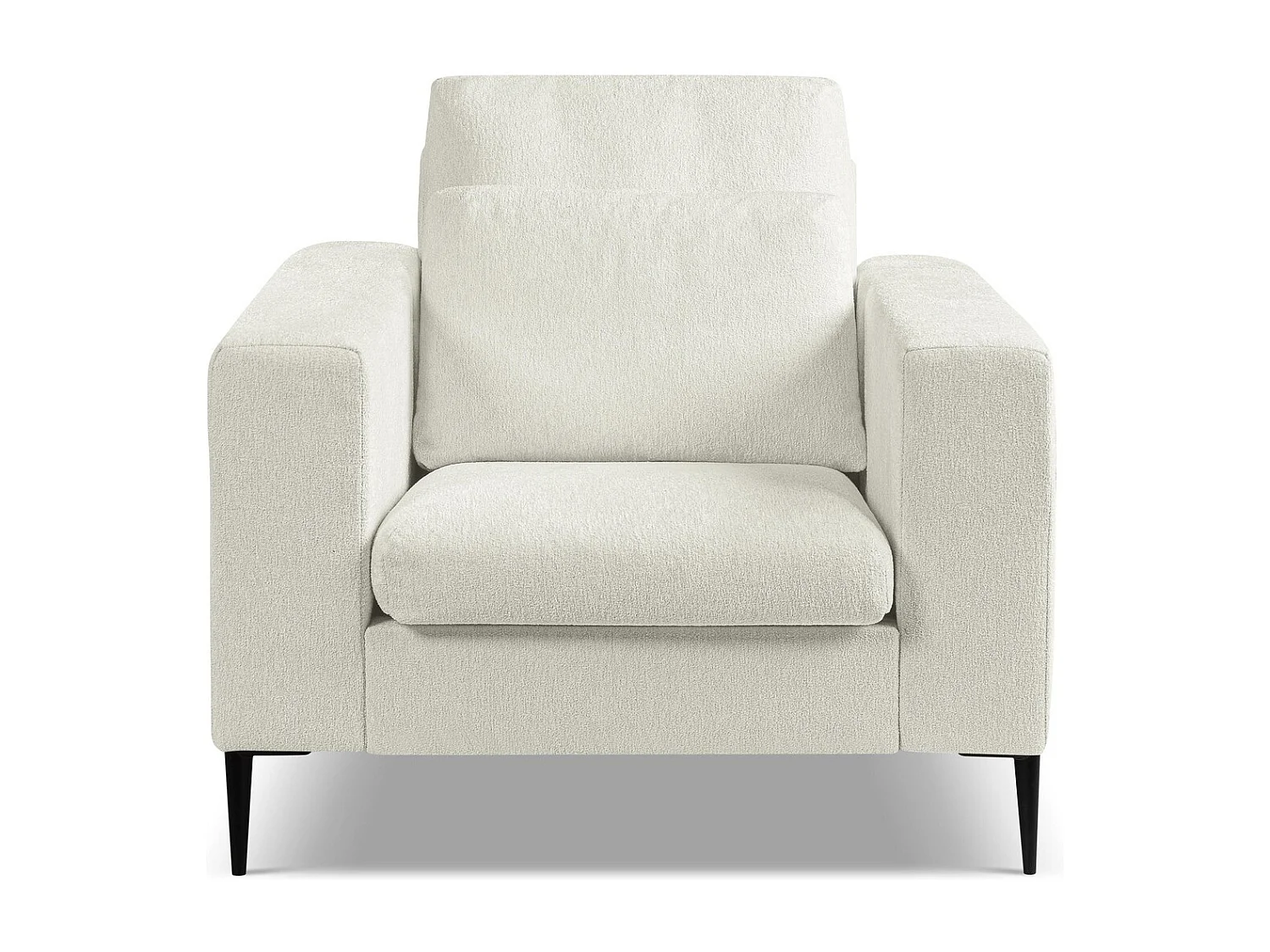Fauteuil en tissu chenille - beige clair - AKALA