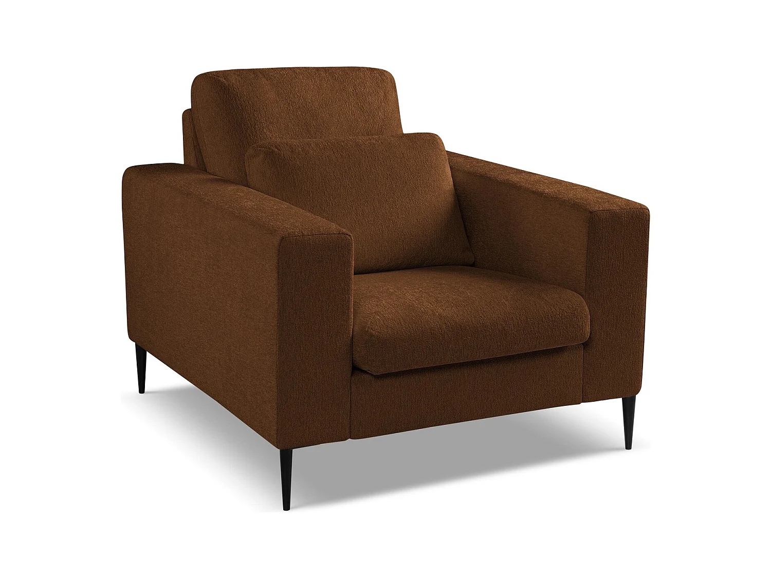 Fauteuil en tissu chenille - terre cuite - AKALA