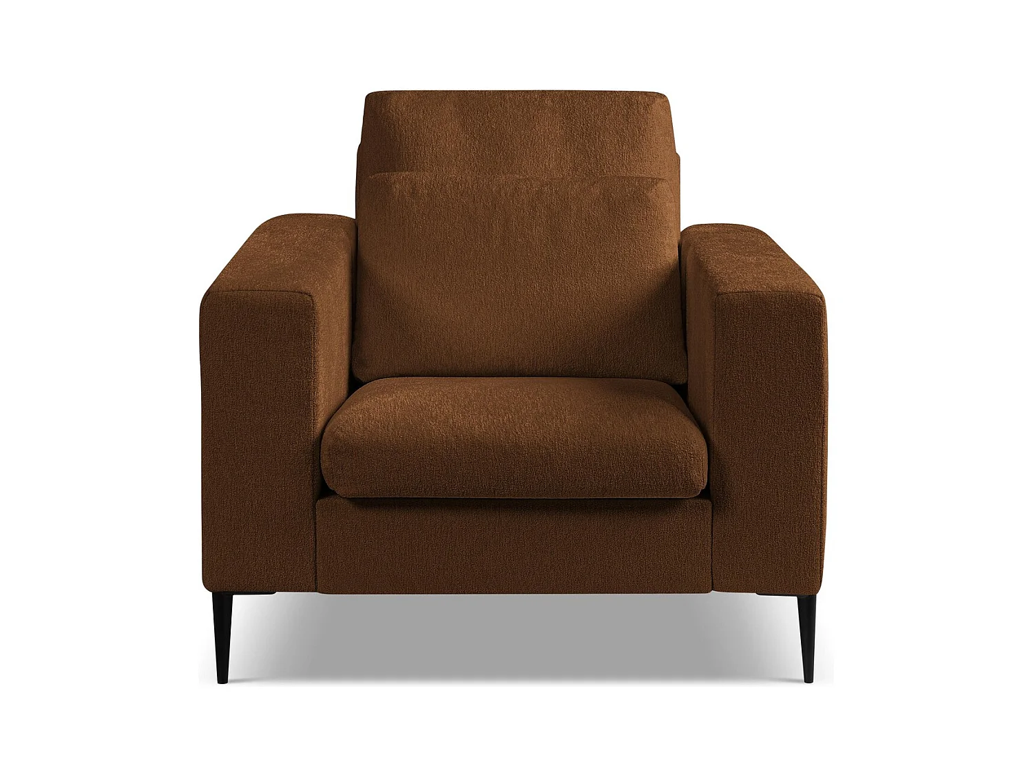 Fauteuil en tissu chenille - terre cuite - AKALA