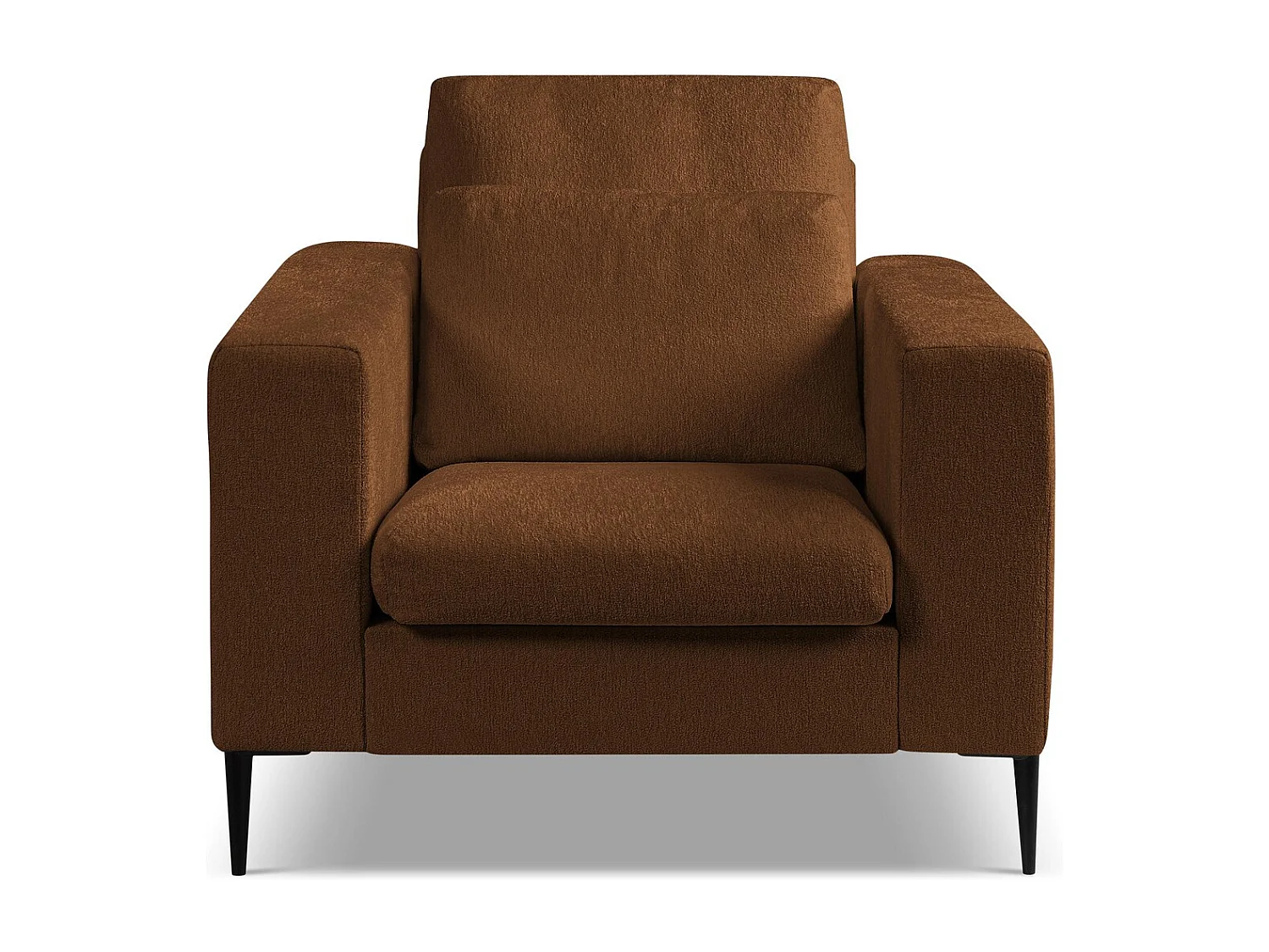 Fauteuil en tissu chenille - terre cuite - AKALA