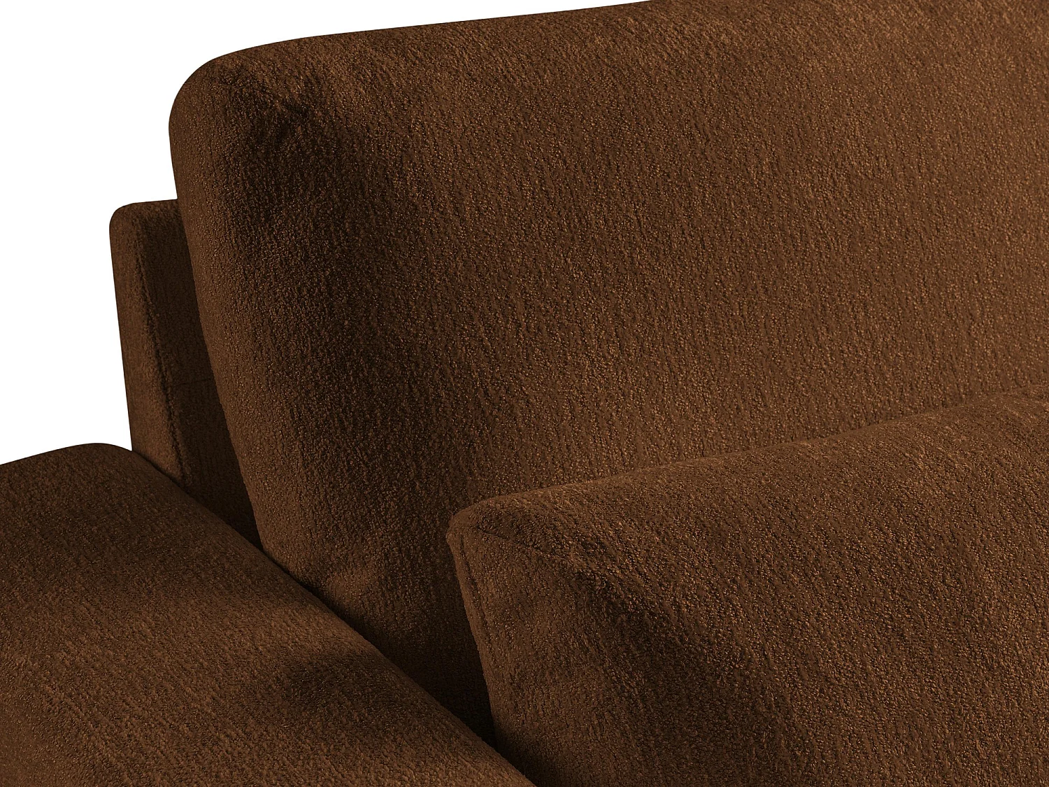 Fauteuil en tissu chenille - terre cuite - AKALA