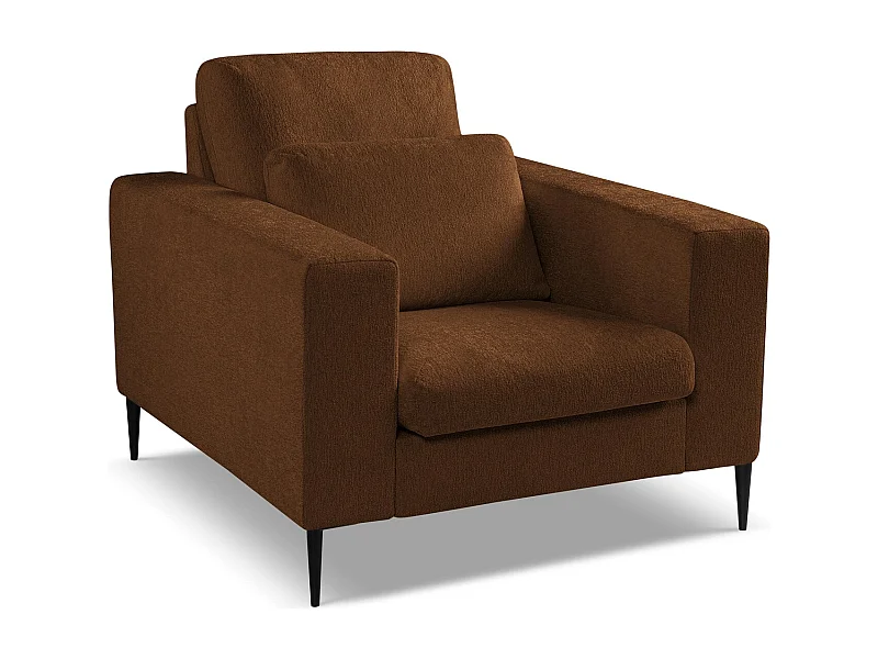 Fauteuil van terracotta chenille stof - AKALA