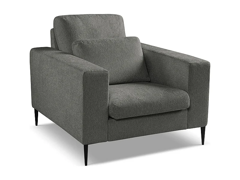 Fauteuil en tissu chenille - gris foncé - AKALA