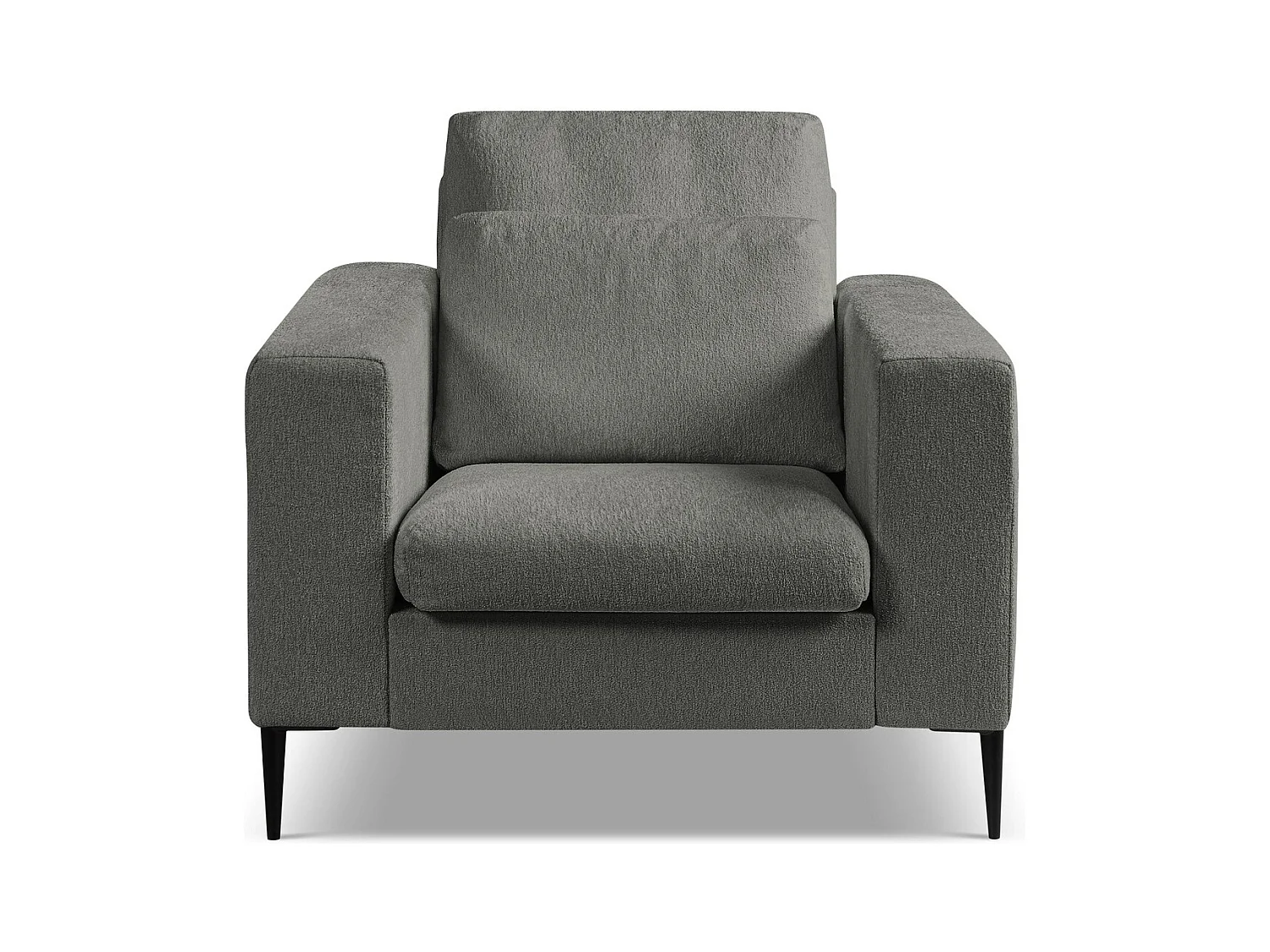 Fauteuil en tissu chenille - gris foncé - AKALA