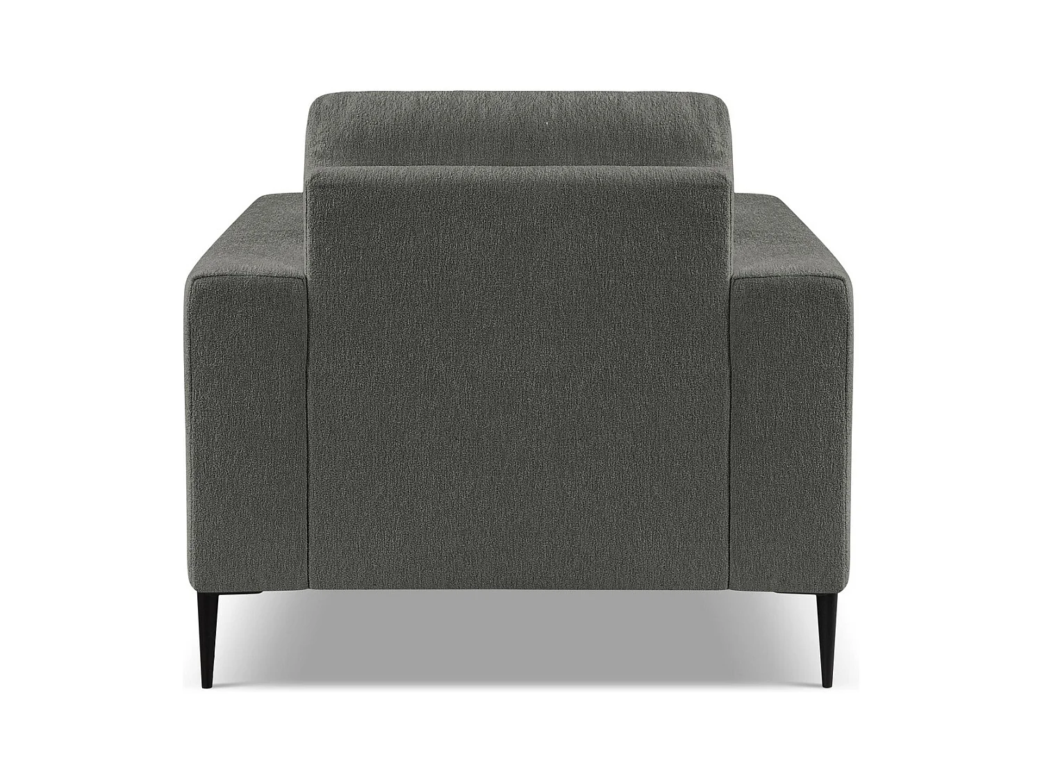 Fauteuil en tissu chenille - gris foncé - AKALA