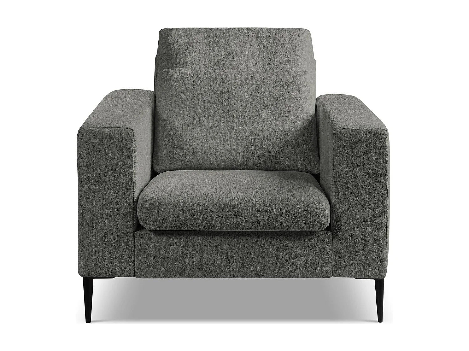 Fauteuil en tissu chenille - gris foncé - AKALA