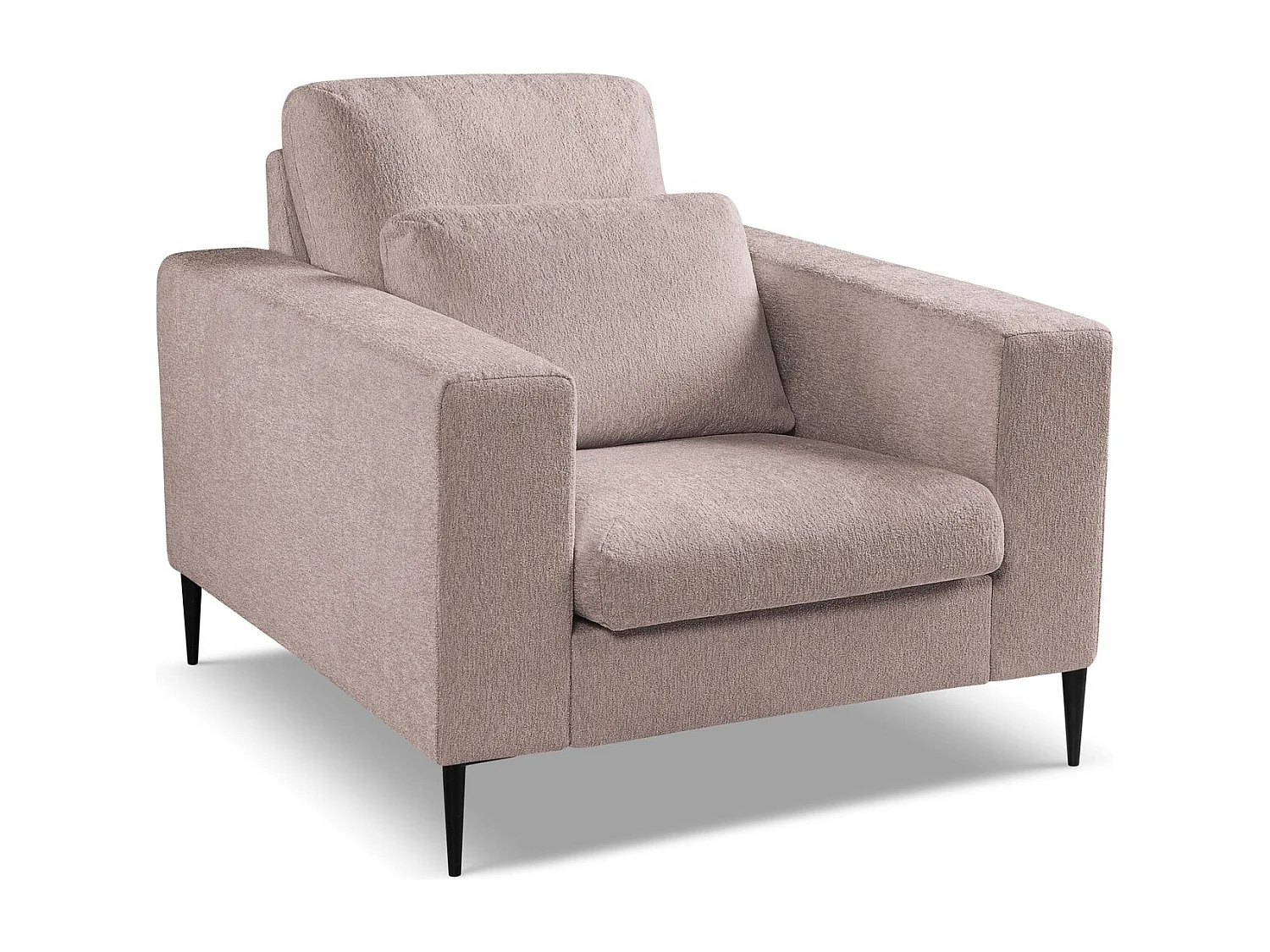 Fauteuil en tissu chenille - rose poudré - AKALA