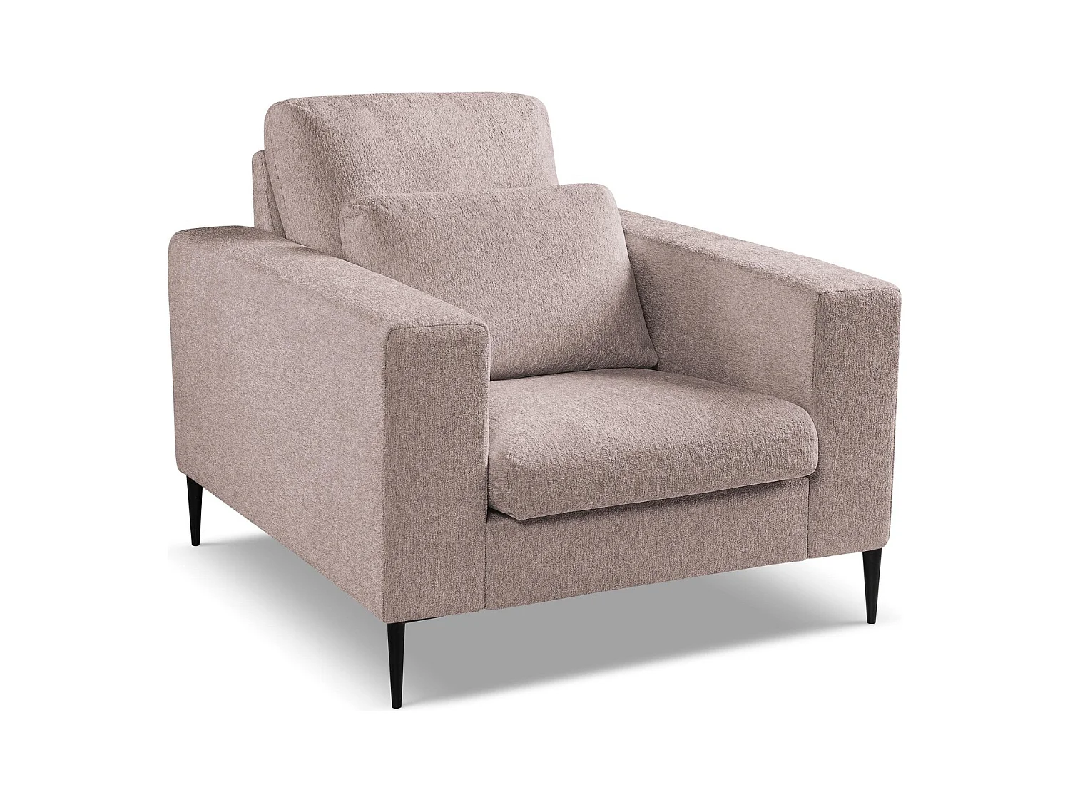 Fauteuil en tissu chenille - rose poudré - AKALA