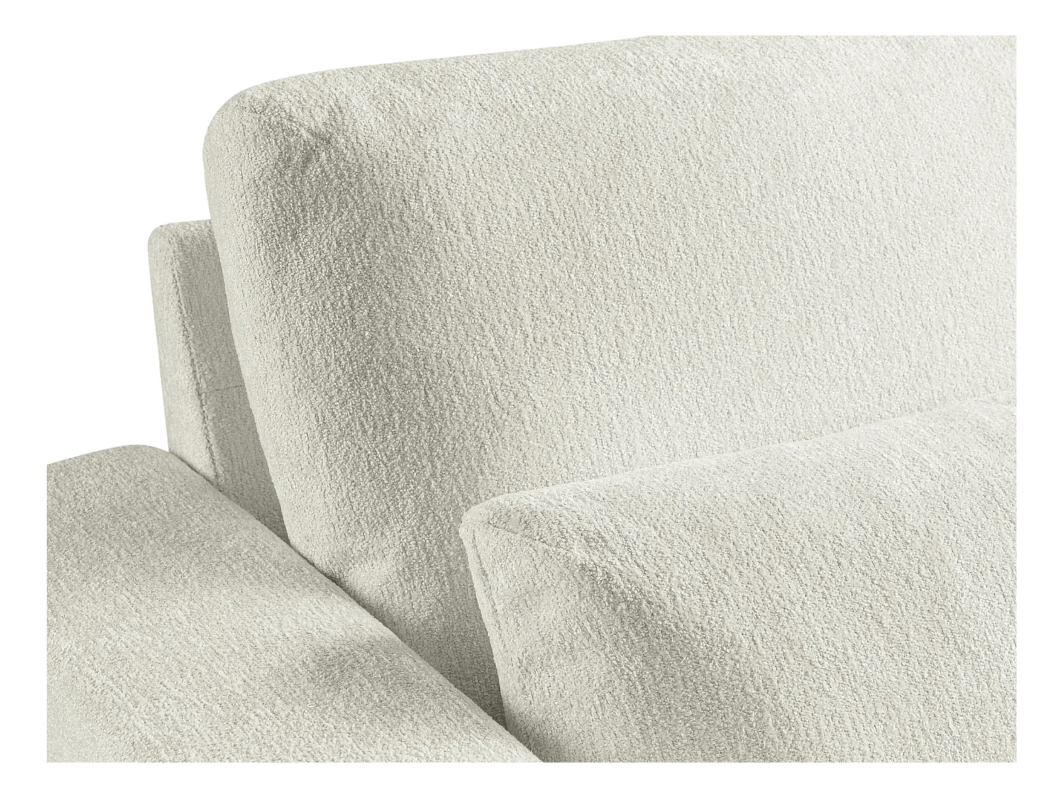 Pouf en tissu chenille - beige clair - AKALA