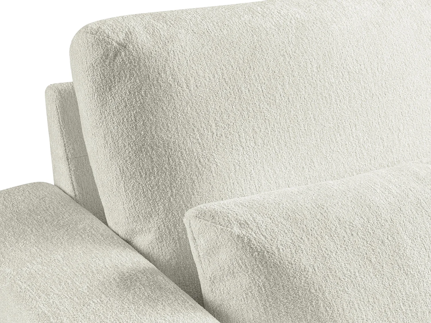 Pouf en tissu chenille - beige clair - AKALA