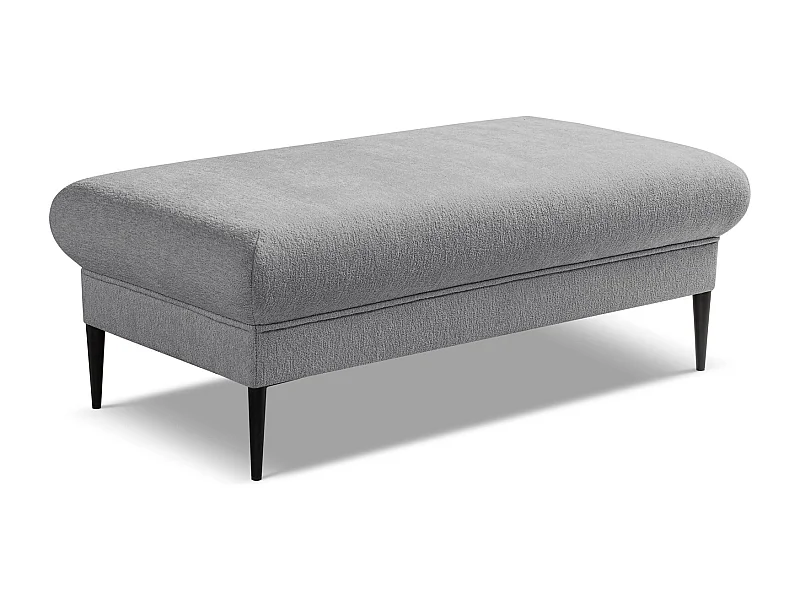 Pouf - Hocker - Chenille - Hellgrau - AKALA