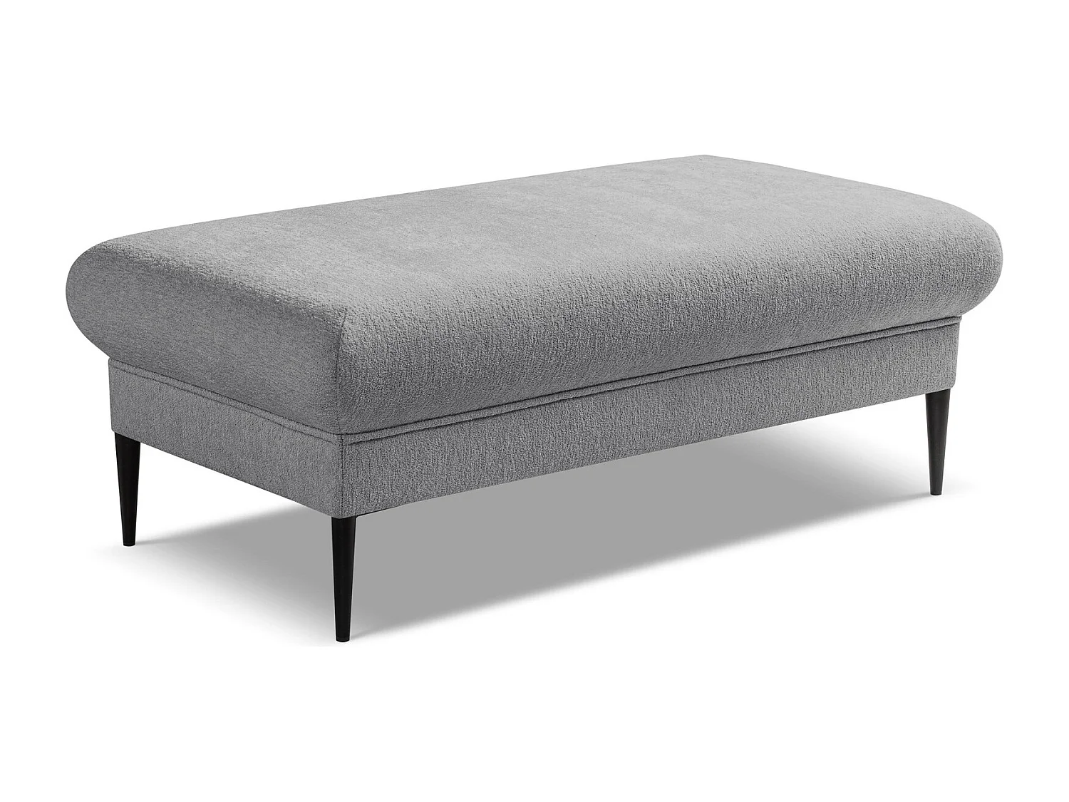 Pouf en tissu chenille - gris clair - AKALA