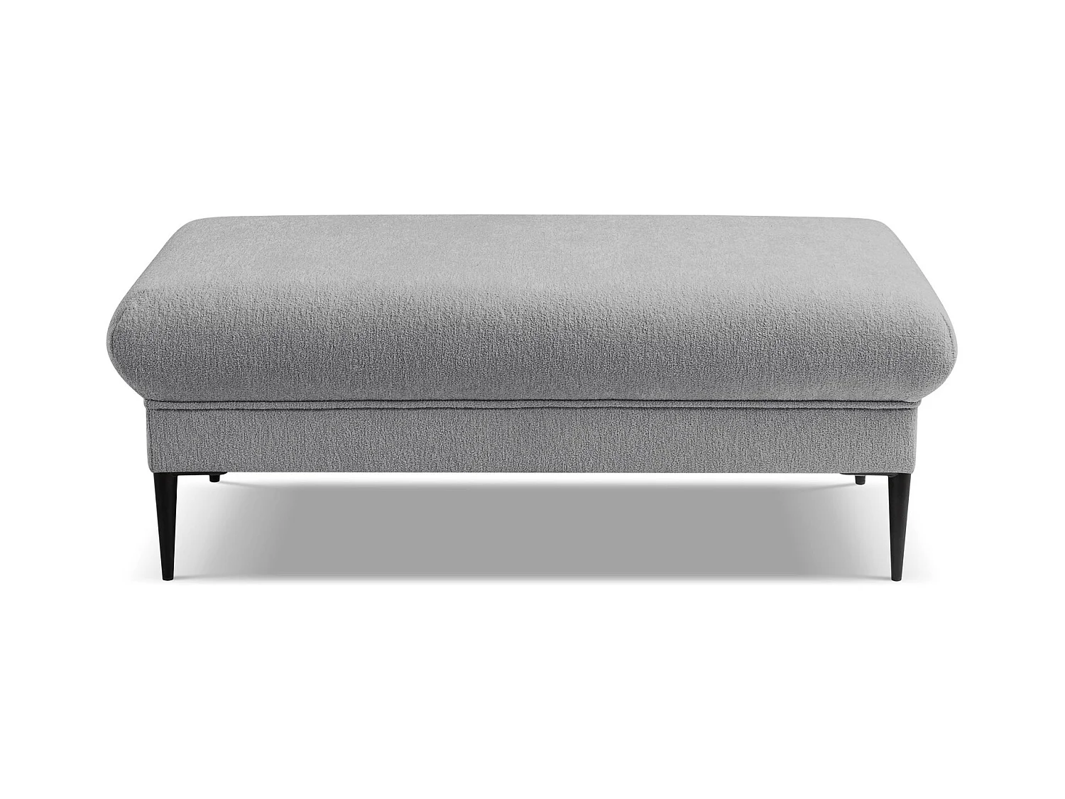 Pouf en tissu chenille - gris clair - AKALA