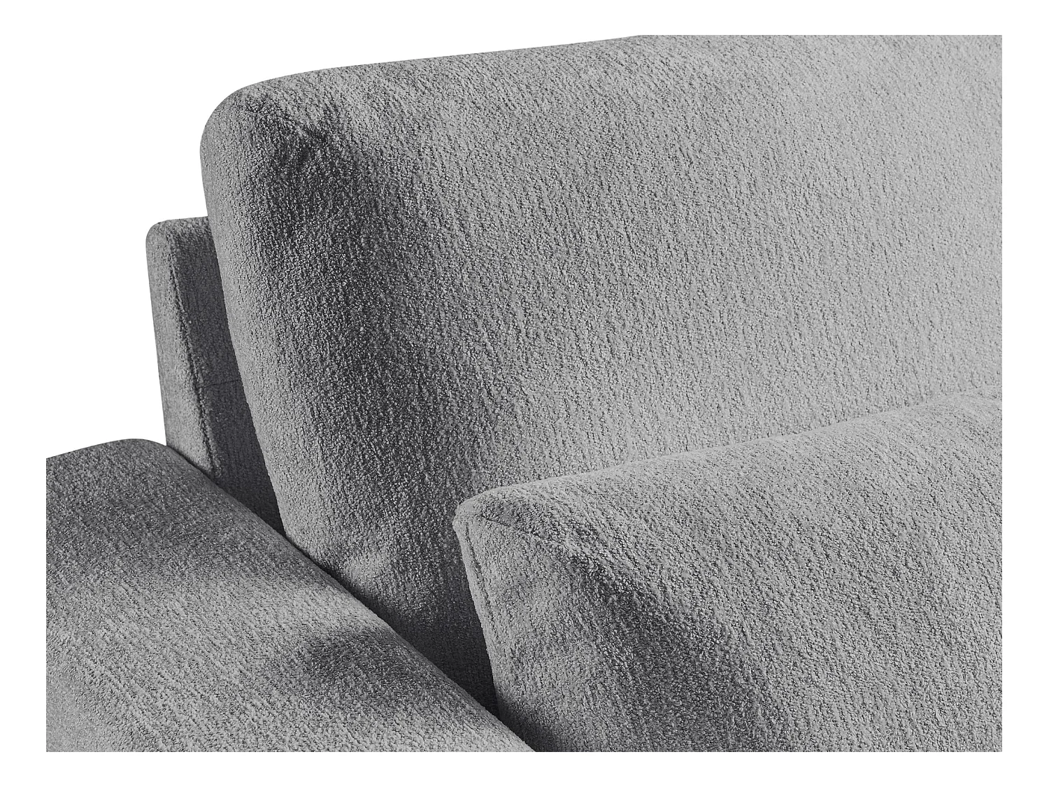 Pouf en tissu chenille - gris clair - AKALA