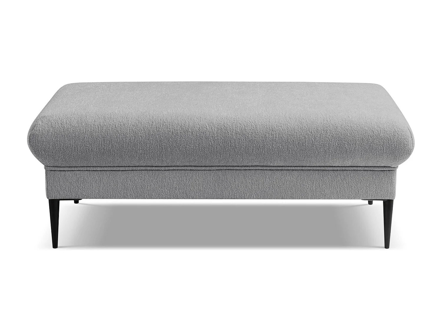 Poef van lichtgrijs chenille stof - AKALA