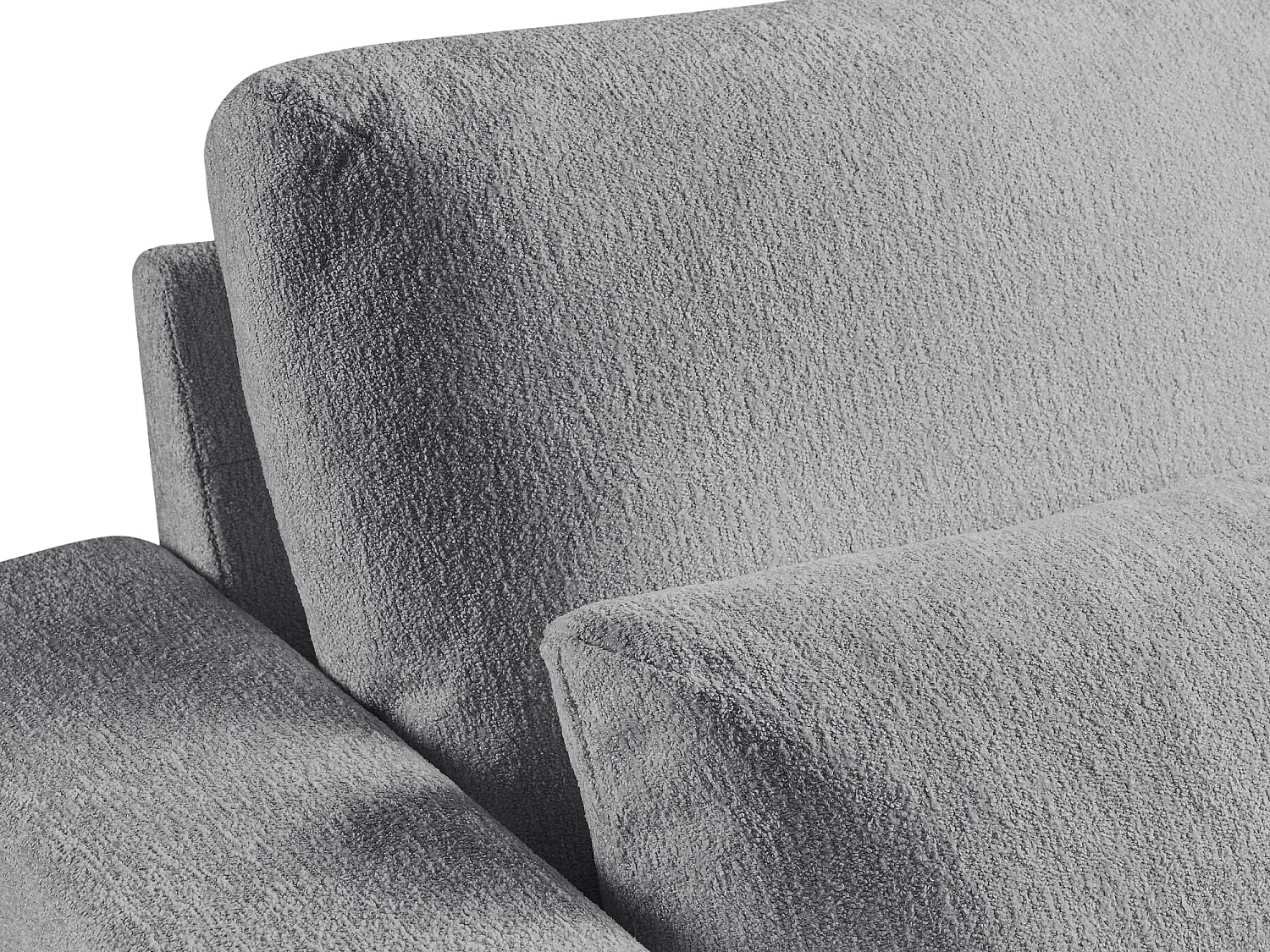 Poef van lichtgrijs chenille stof - AKALA