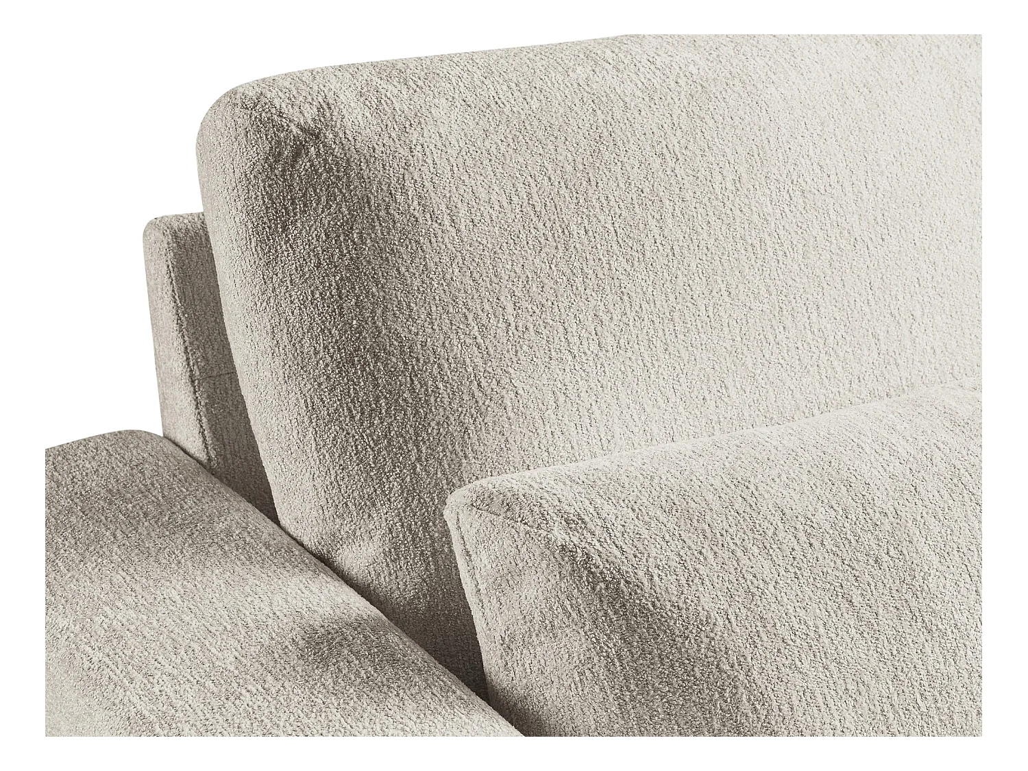 Pouf en tissu chenille - beige - AKALA