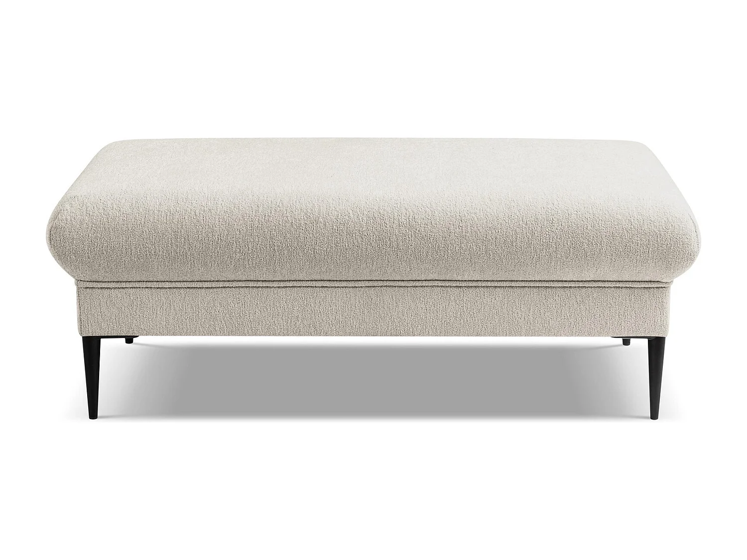 Pouf en tissu chenille - beige - AKALA