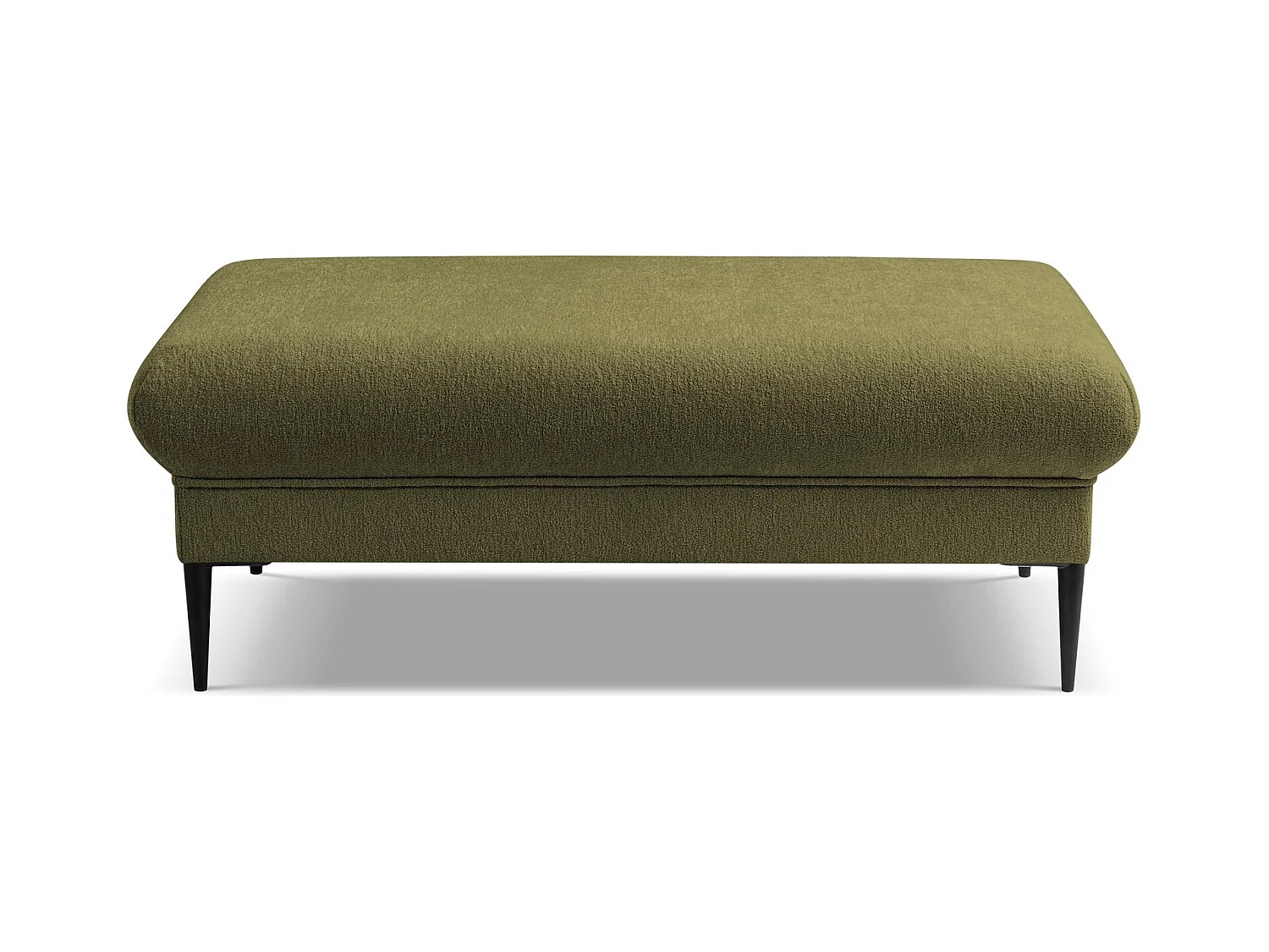 Pouf en tissu chenille - olive - AKALA