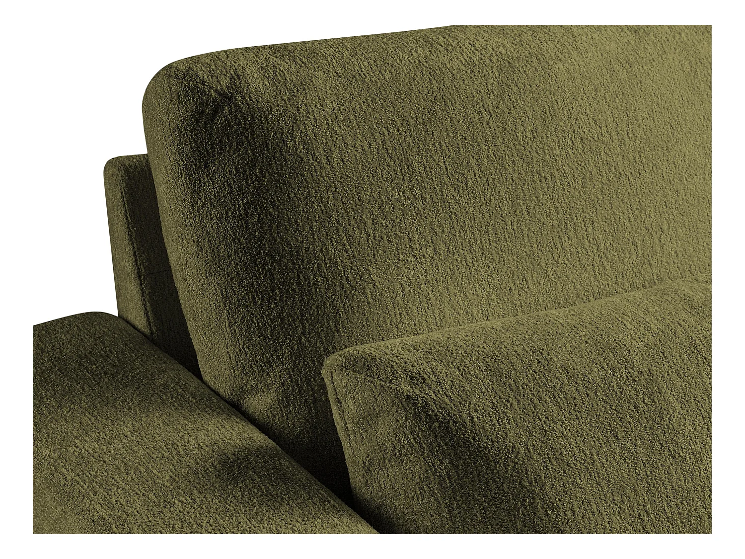 Pouf en tissu chenille - olive - AKALA