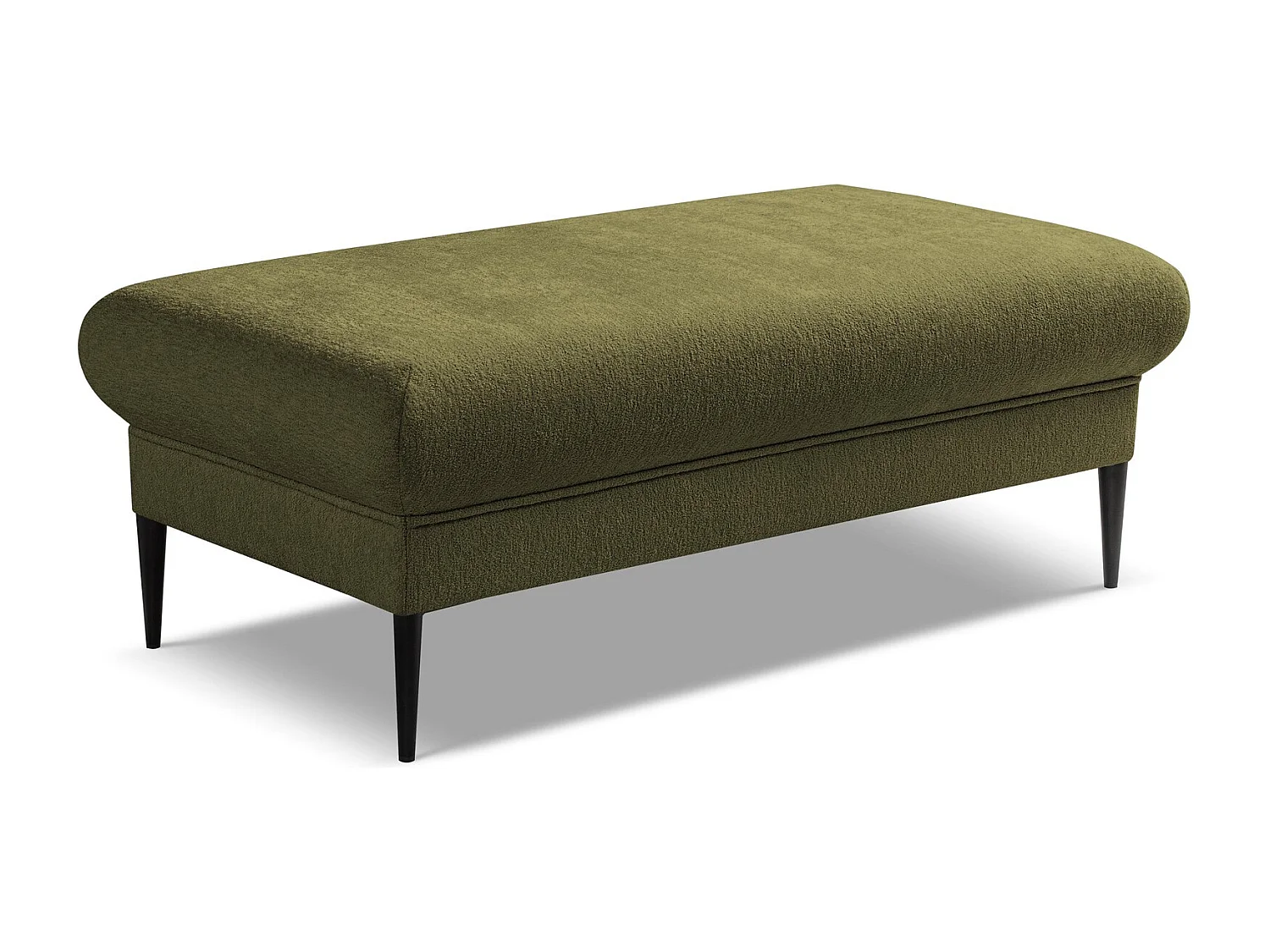 Pouf en tissu chenille - olive - AKALA