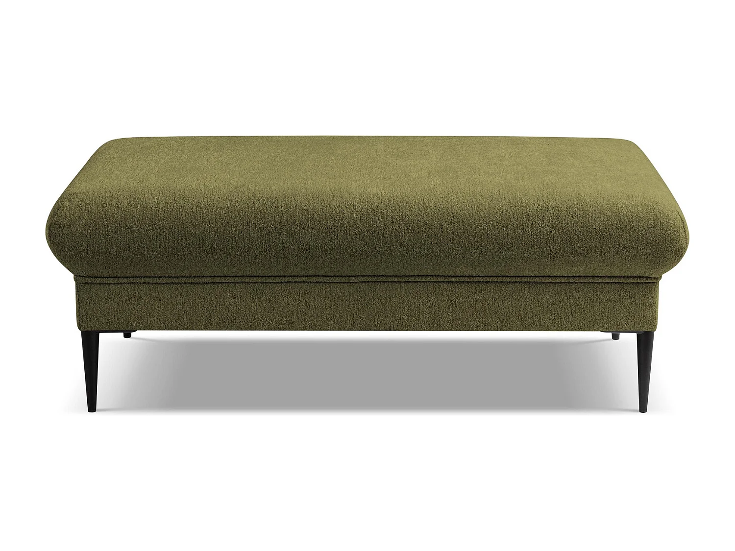 Pouf en tissu chenille - olive - AKALA