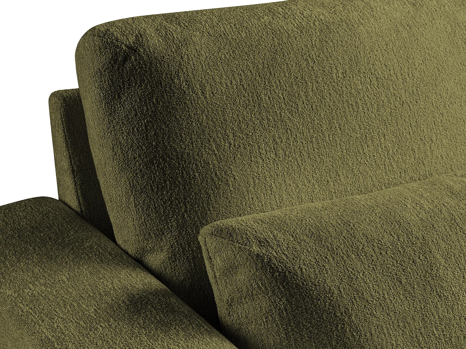 Pouf en tissu chenille - olive - AKALA