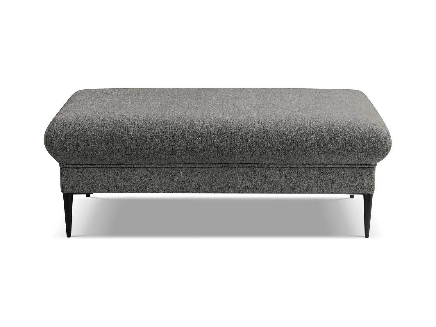 Pouf en tissu chenille - gris foncé - AKALA