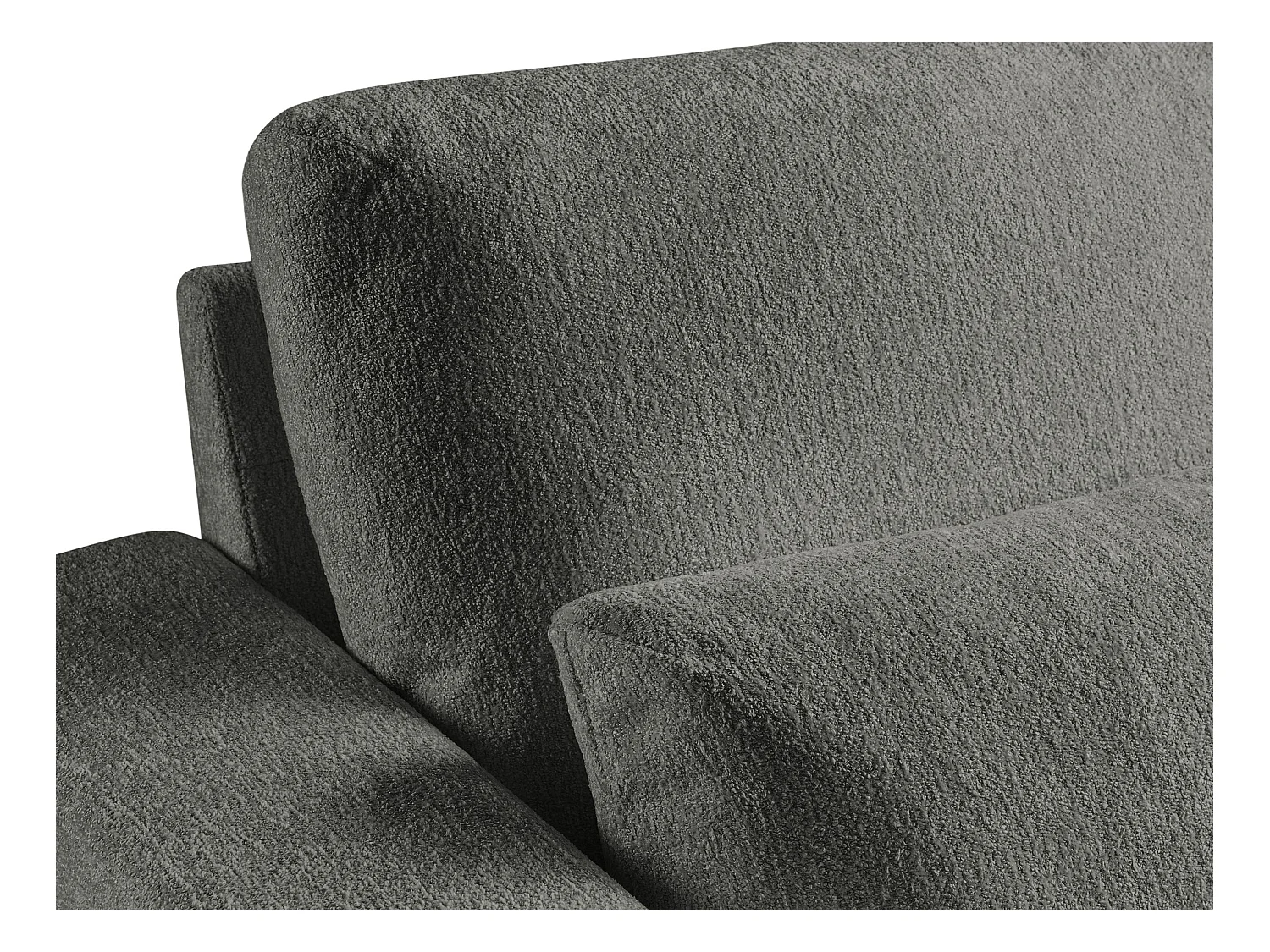 Pouf en tissu chenille - gris foncé - AKALA