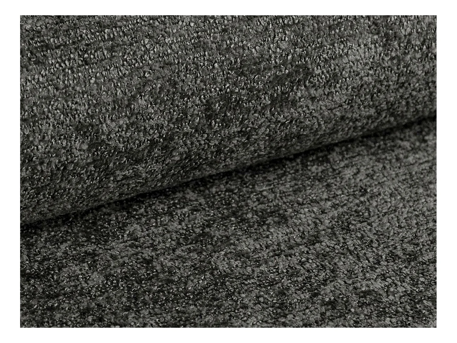 Pouf en tissu chenille - gris foncé - AKALA