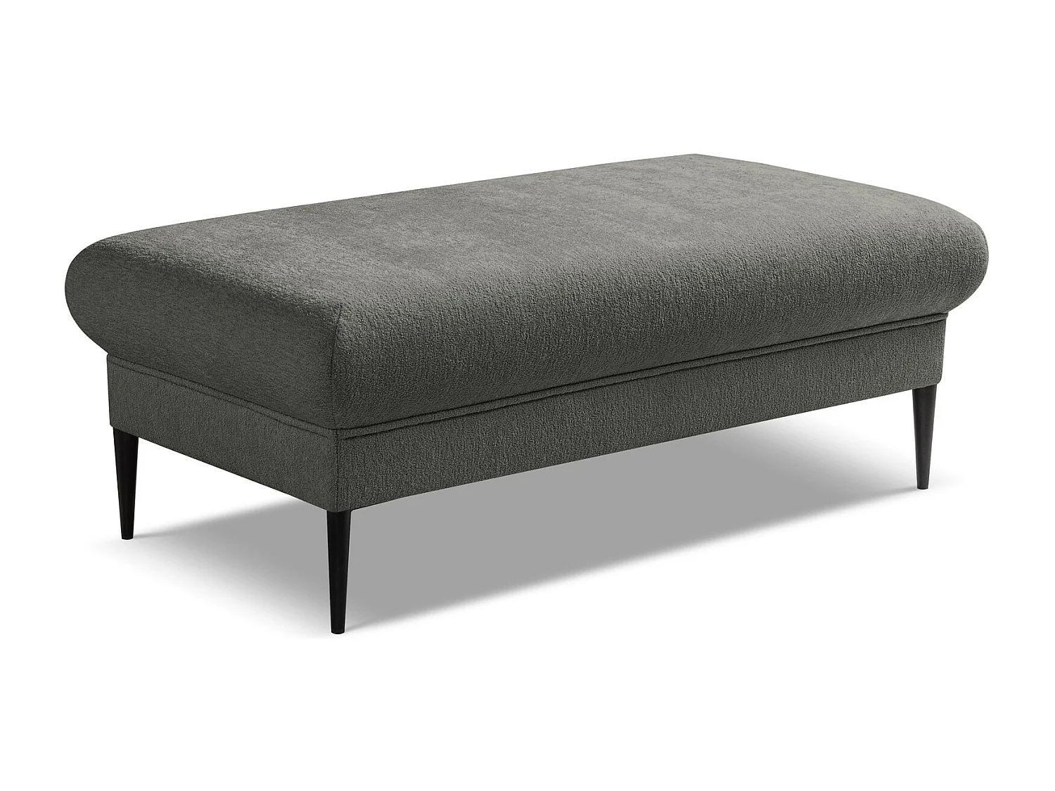 Pouf en tissu chenille - gris foncé - AKALA