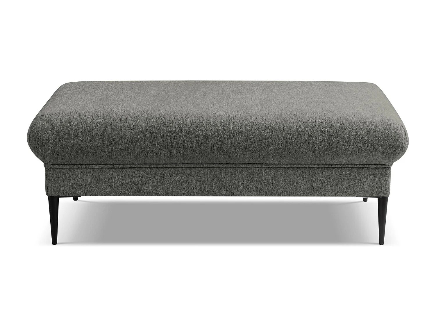 Pouf en tissu chenille - gris foncé - AKALA