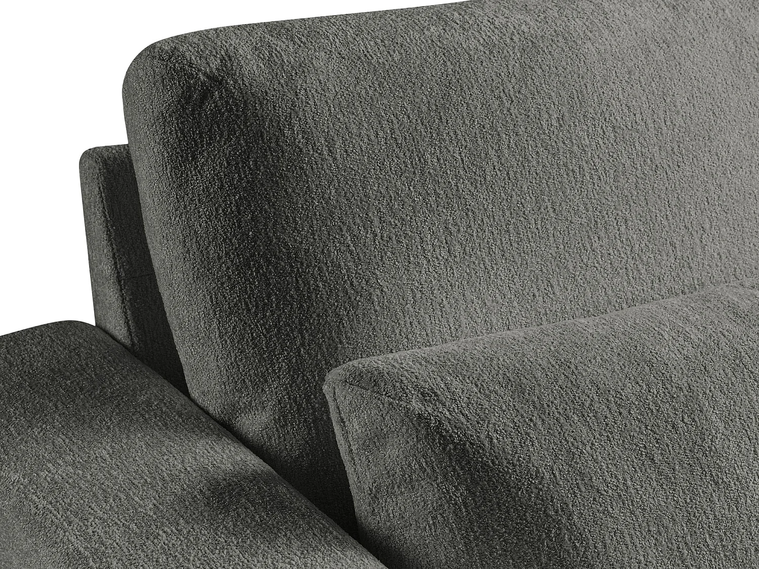 Pouf en tissu chenille - gris foncé - AKALA