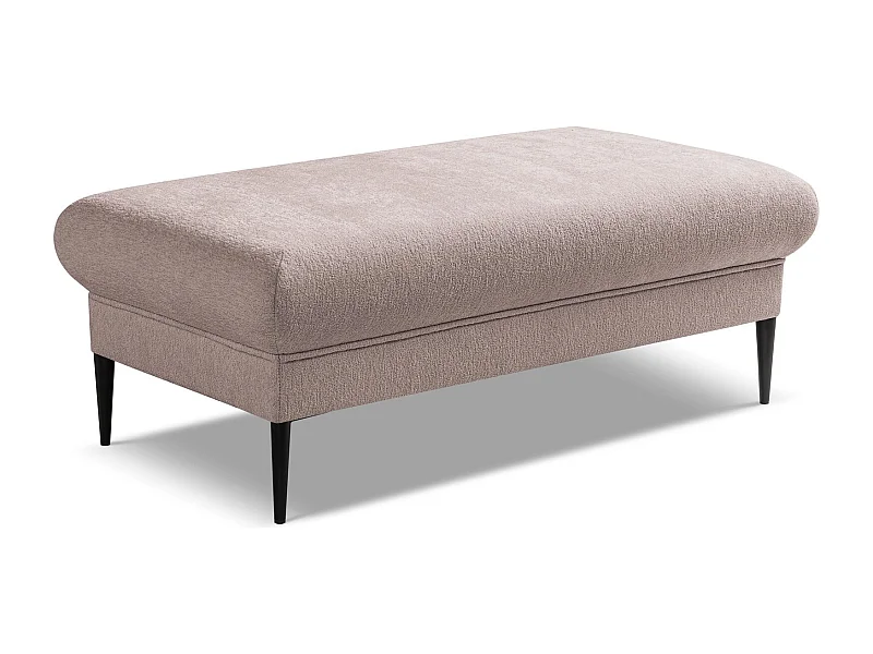 Poef van poederroze chenille stof - AKALA