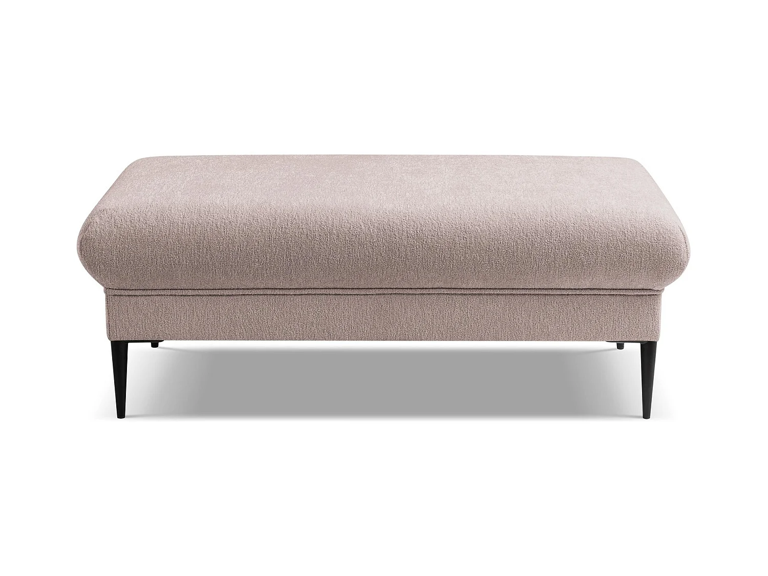 Pouf en tissu chenille - rose poudré - AKALA