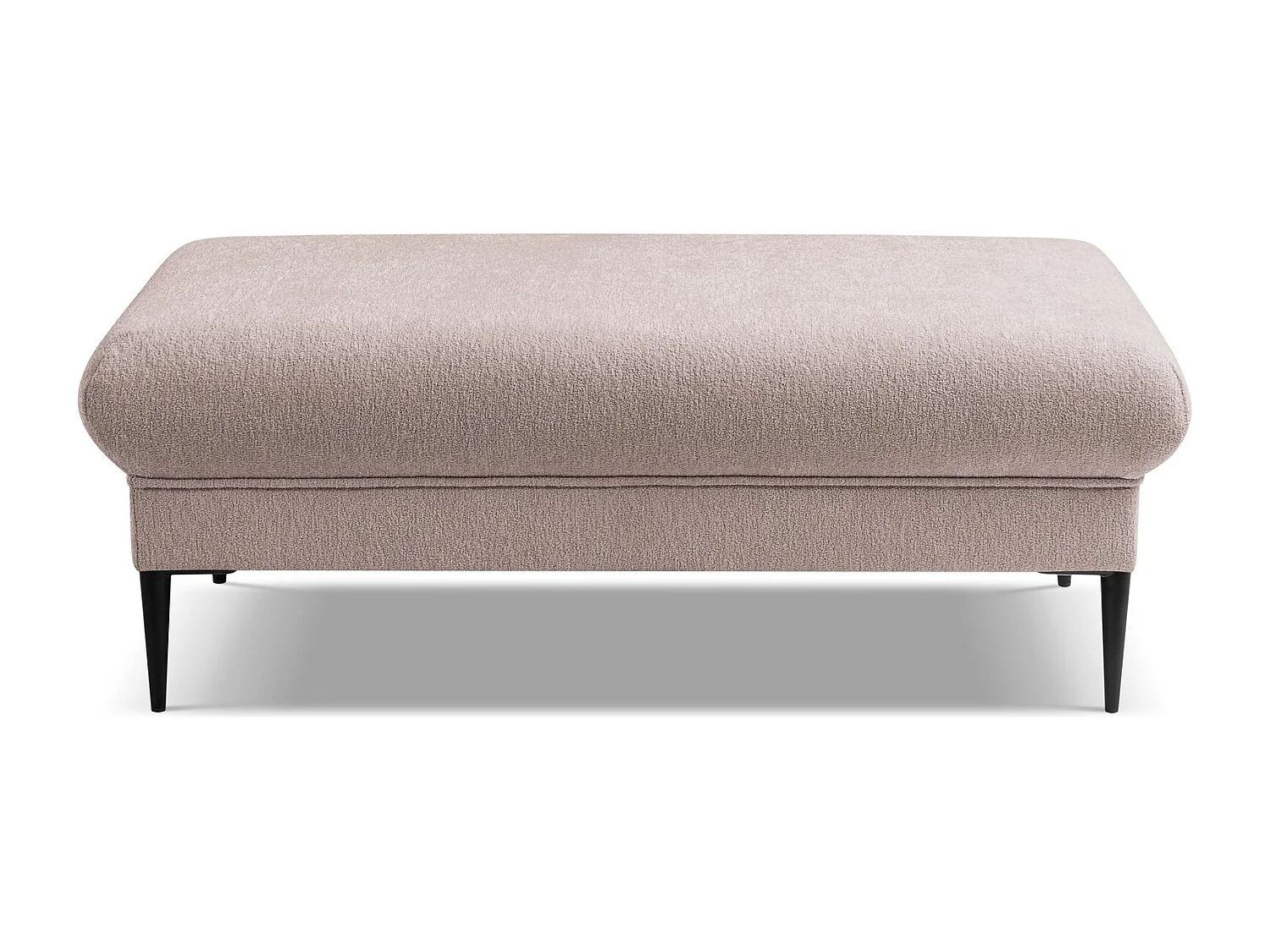 Pouf en tissu chenille - rose poudré - AKALA