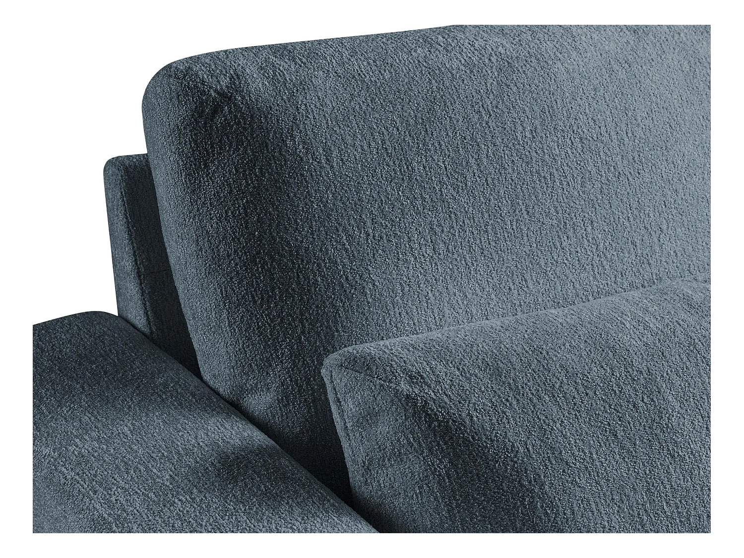 Pouf en tissu chenille - bleu - AKALA