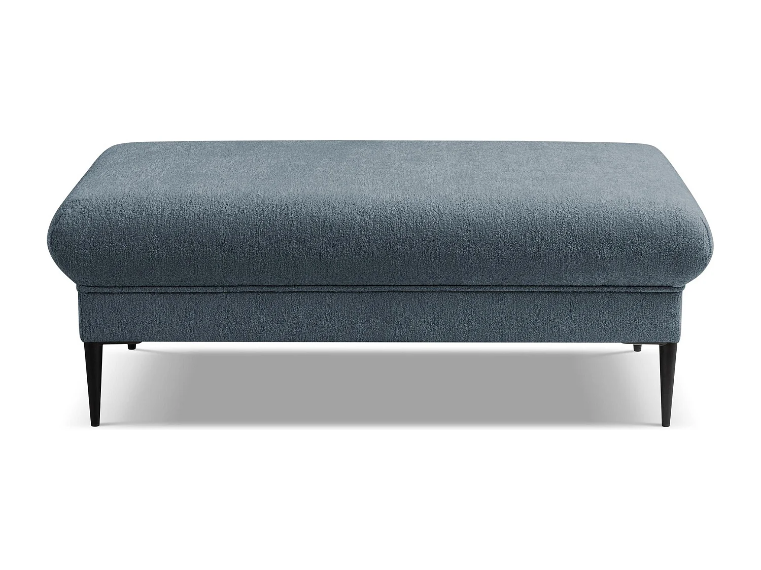 Pouf en tissu chenille - bleu - AKALA