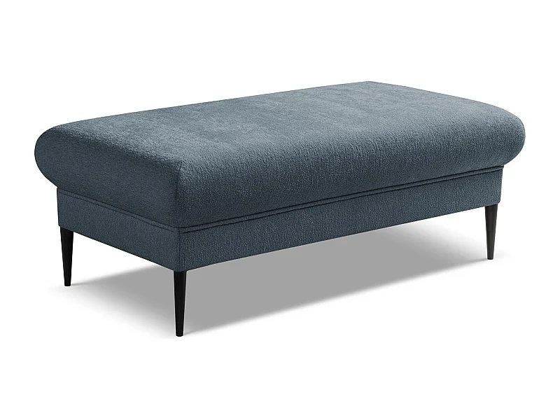 Pouf en tissu chenille - bleu - AKALA