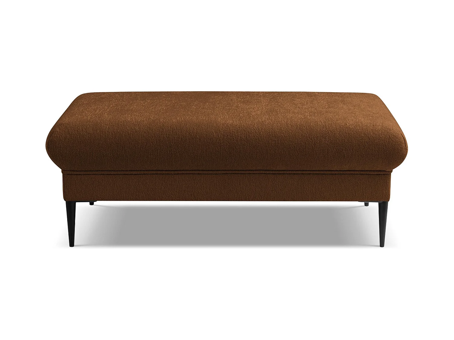 Pouf en tissu chenille - terre cuite - AKALA