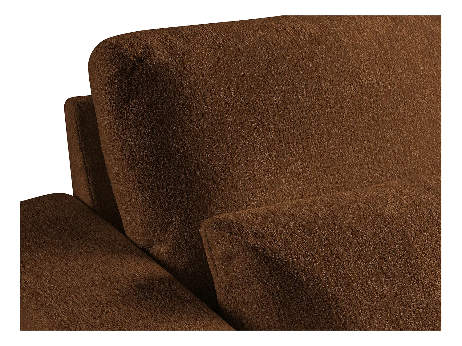 Pouf en tissu chenille - terre cuite - AKALA