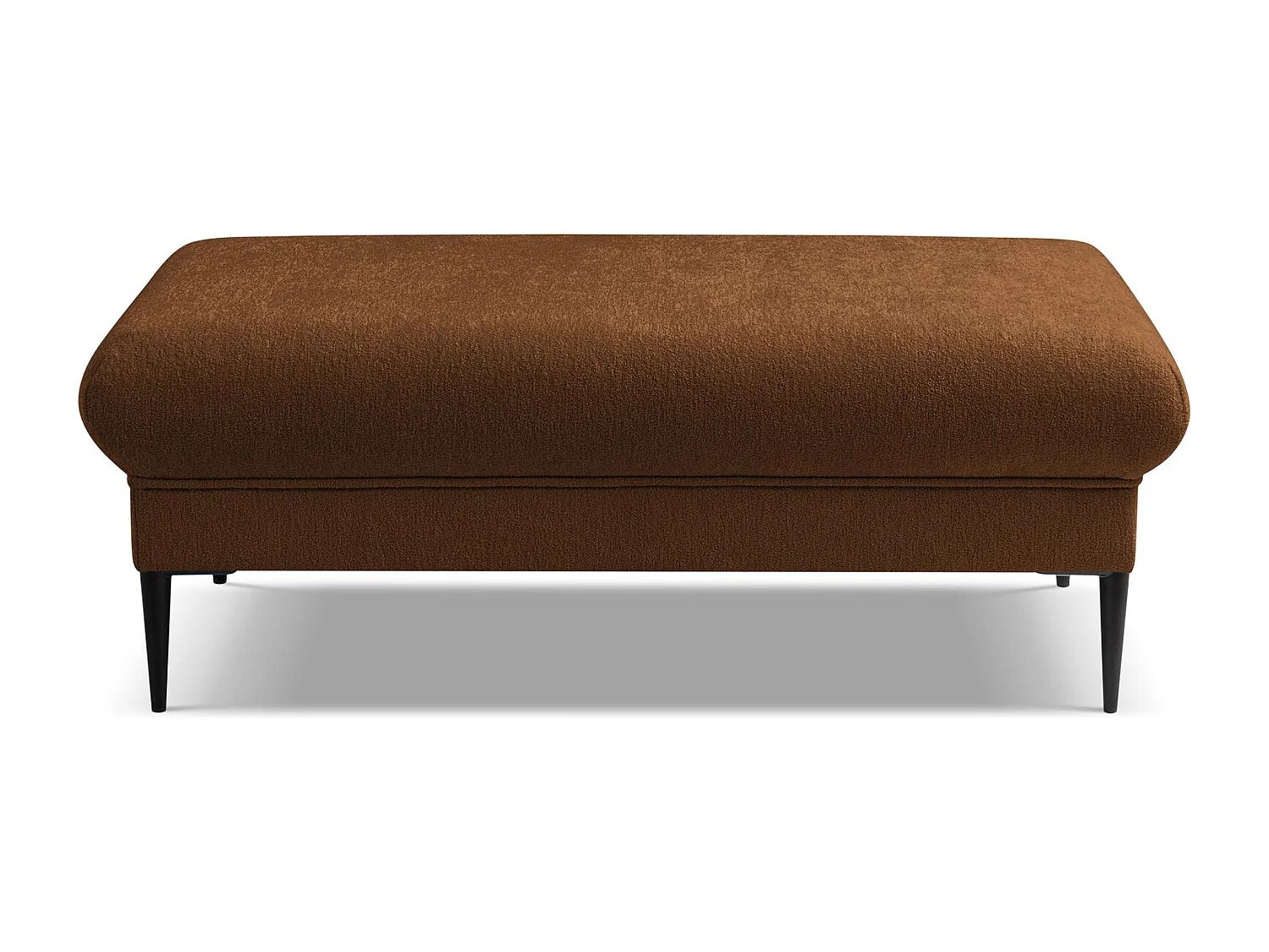 Pouf en tissu chenille - terre cuite - AKALA