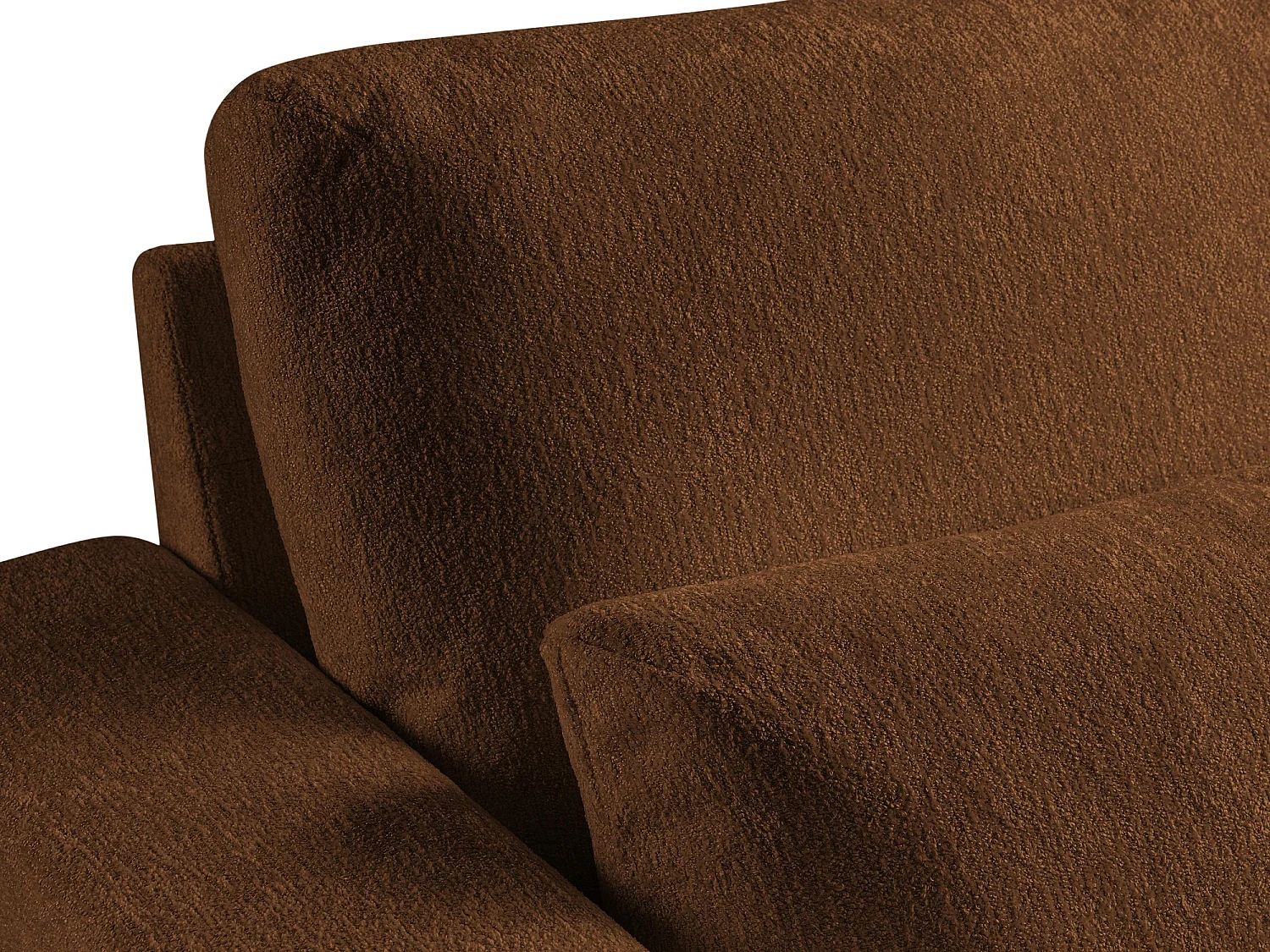 Pouf en tissu chenille - terre cuite - AKALA