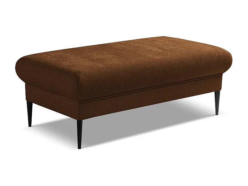 Pouf en tissu chenille - terre cuite - AKALA