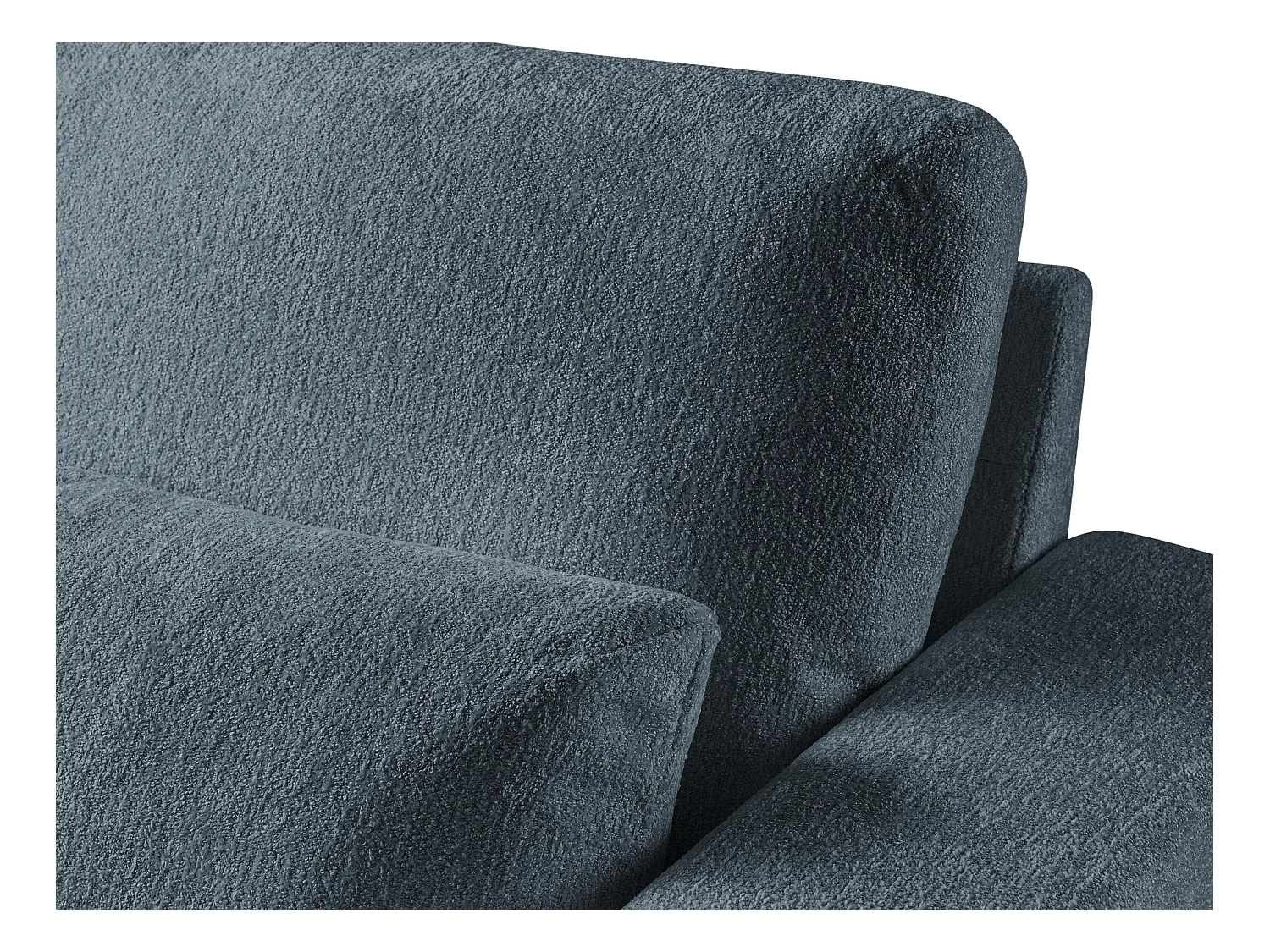 Canapé d’angle 4 places gauche en tissu chenille - bleu - AKALA